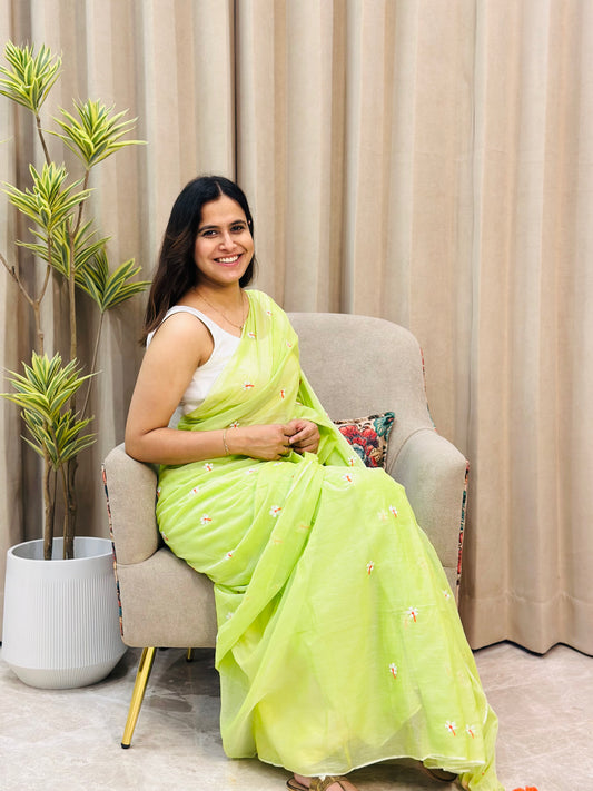 Green Har Singar Mul Cotton Saree