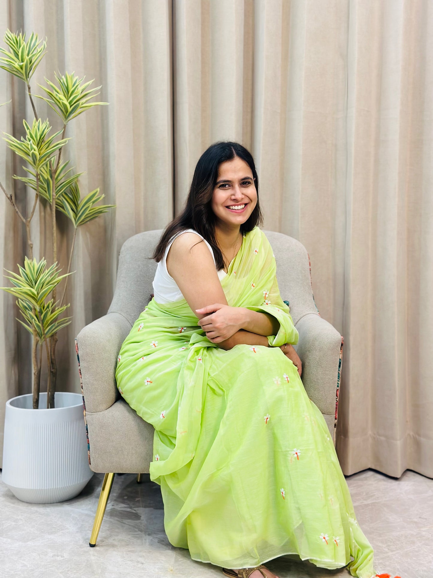 Green Har Singar Mul Cotton Saree