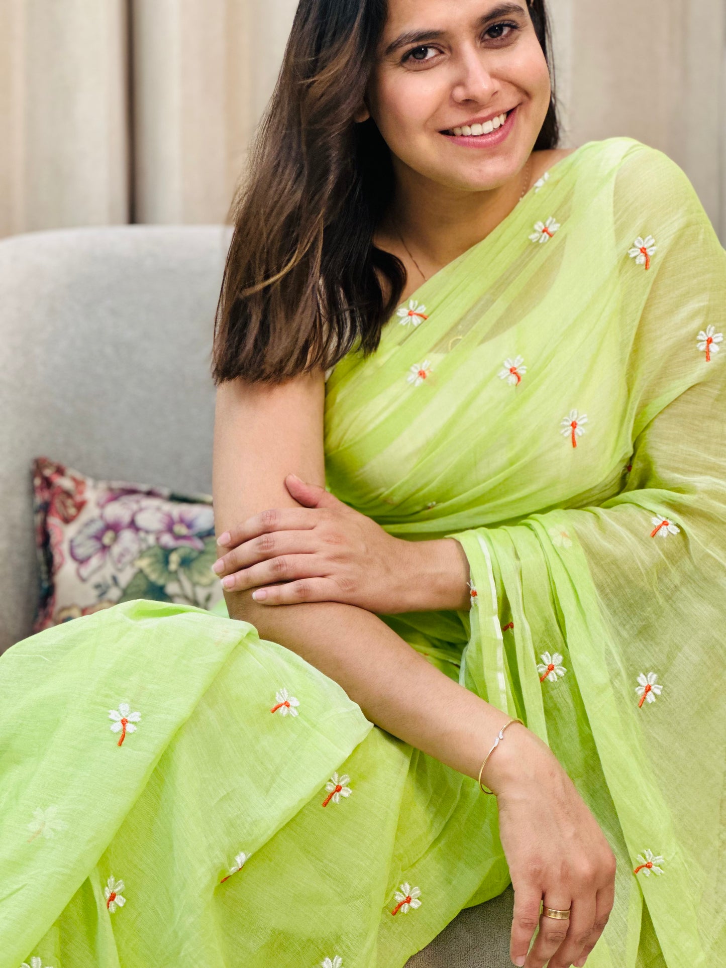 Green Har Singar Mul Cotton Saree
