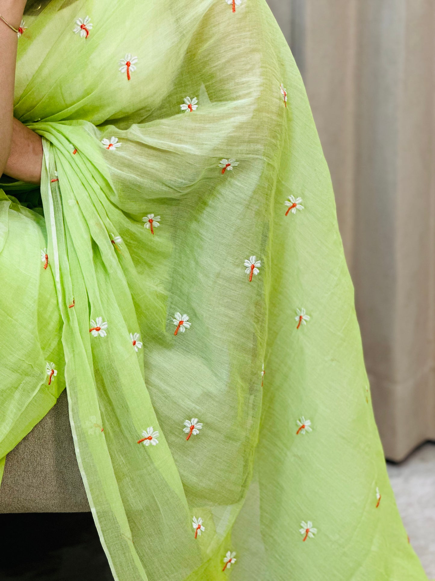 Green Har Singar Mul Cotton Saree