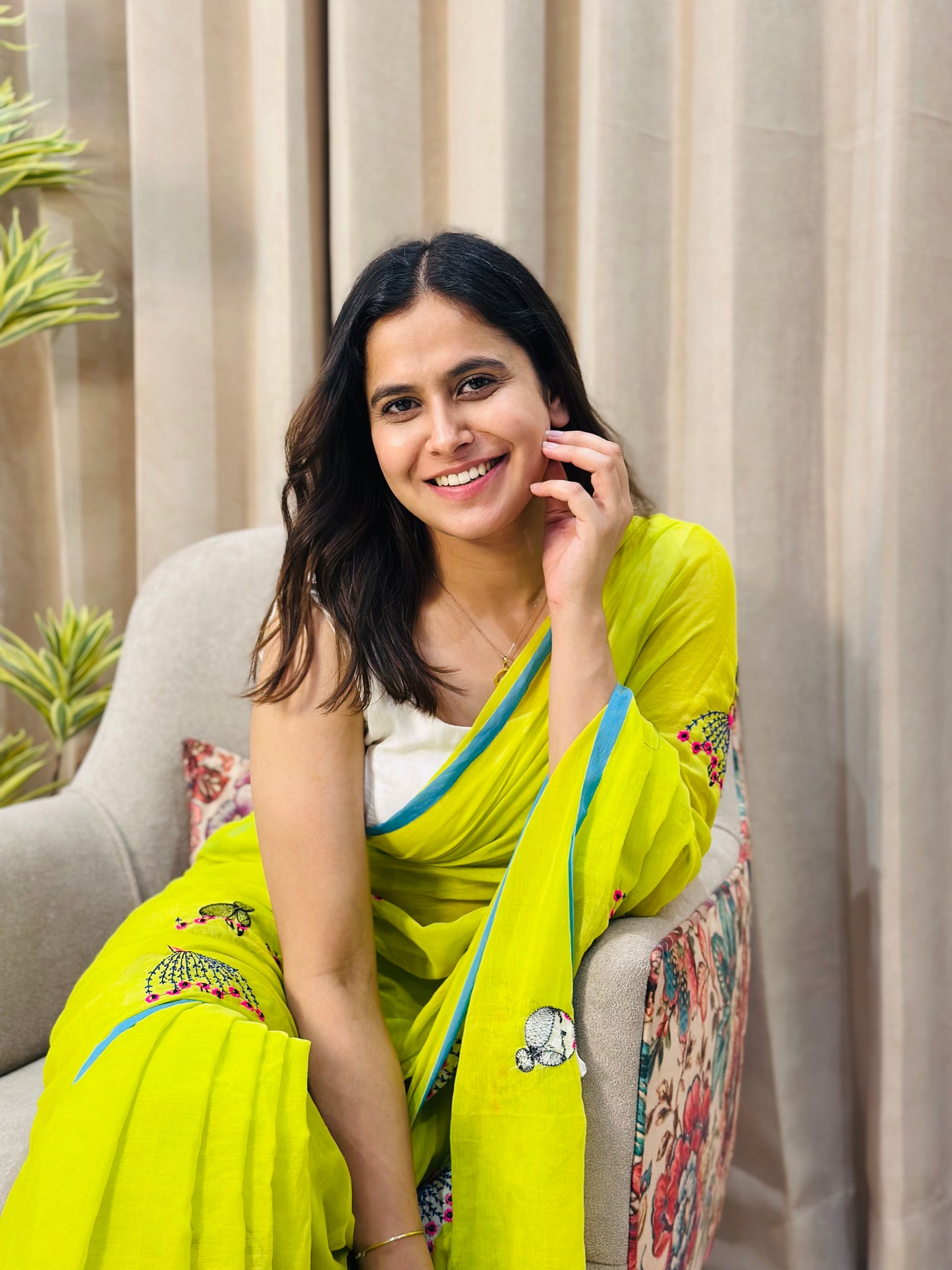 Green Doll Mul Cotton Saree