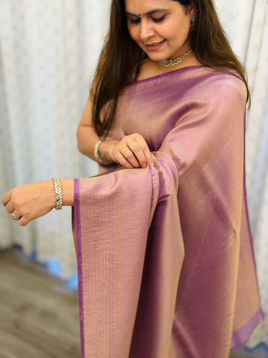 Lilac Banarasi Soft Silk