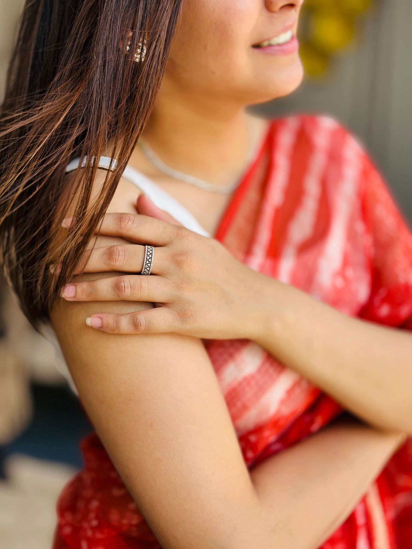 Light Red Kota Doria Saree
