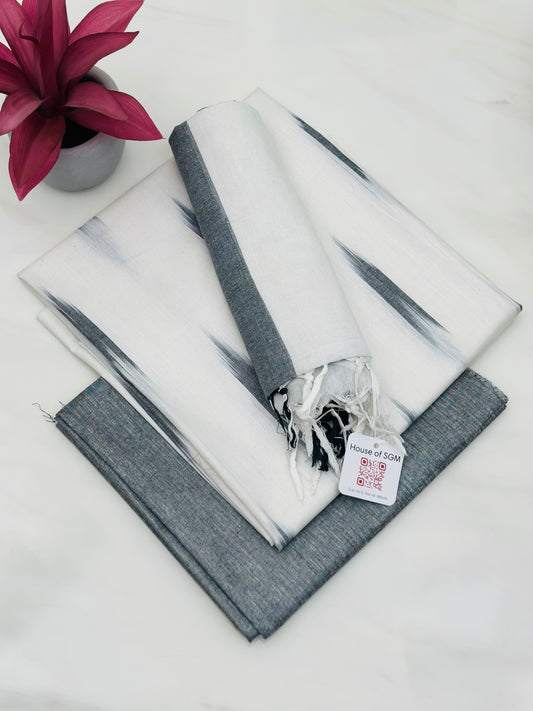 Grey ikkat Cotton Suit