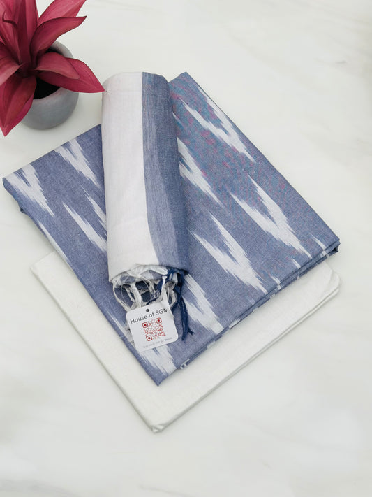 Slate Blue ikkat Cotton Suit