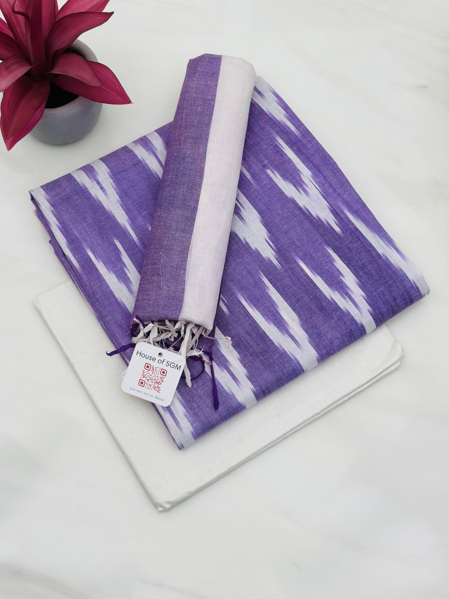 Purple ikkat Cotton Suit