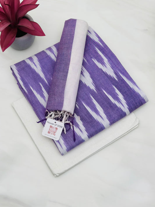 Purple ikkat Cotton Suit