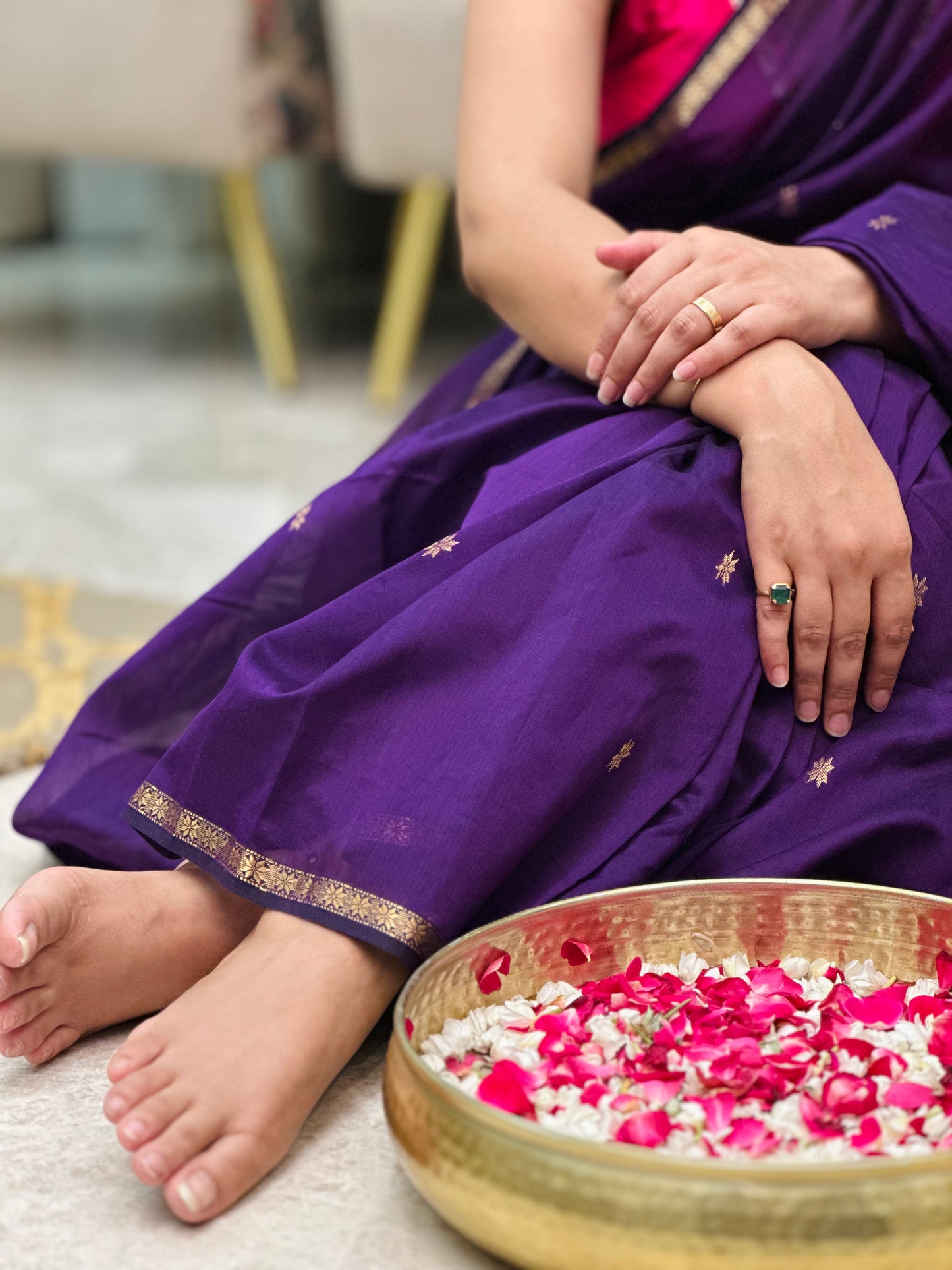 Purple Maheshwari Saree