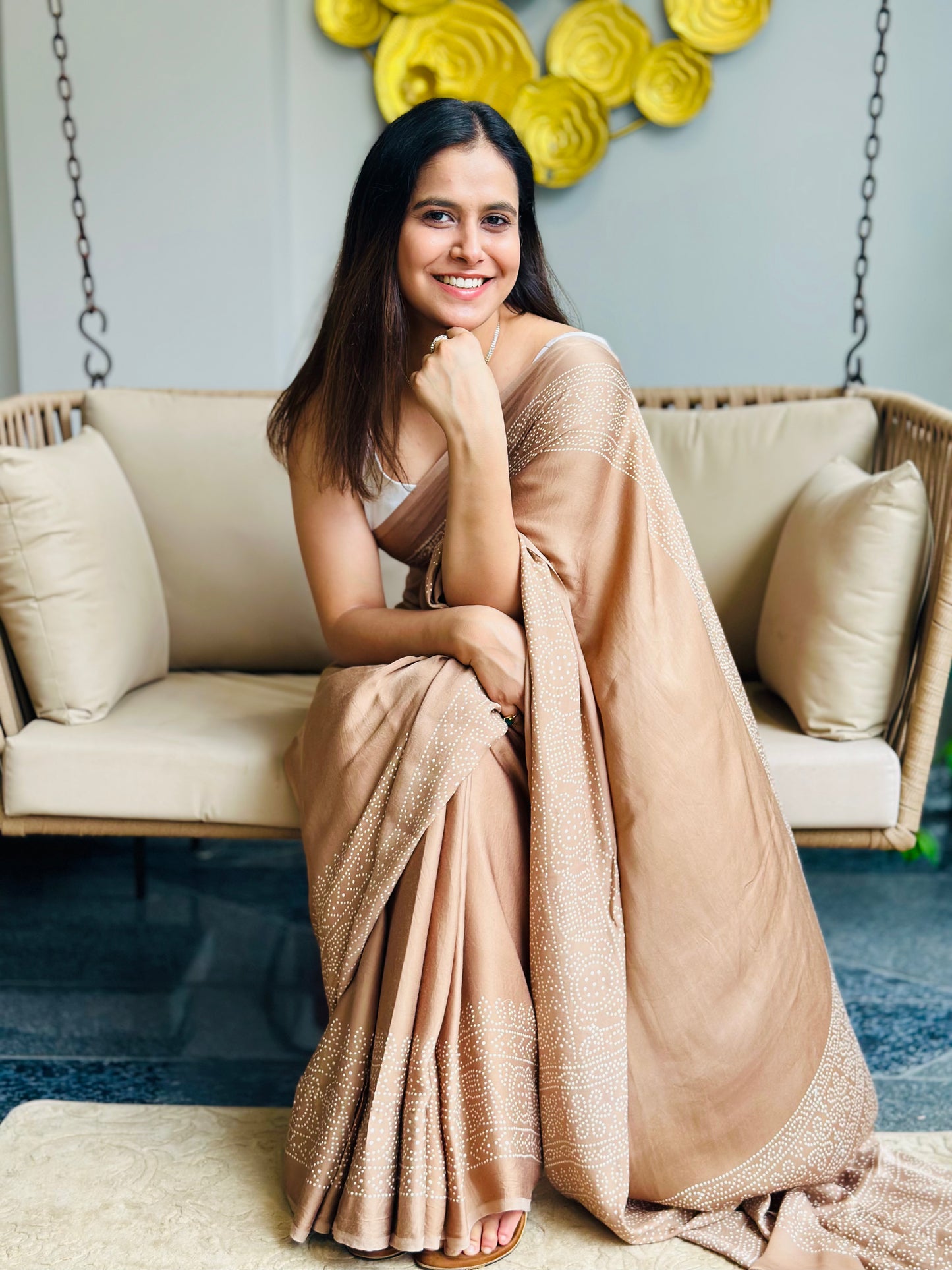 Nude Modal Silk Saree