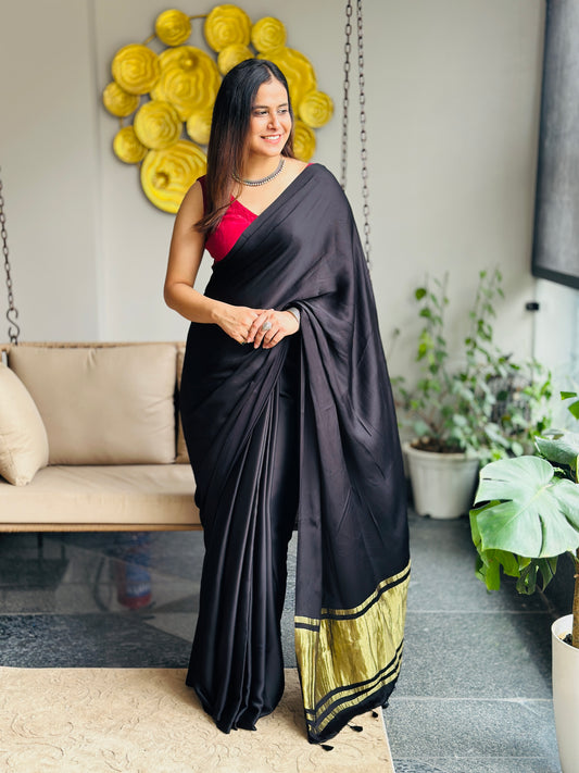 Black Modal Silk Saree
