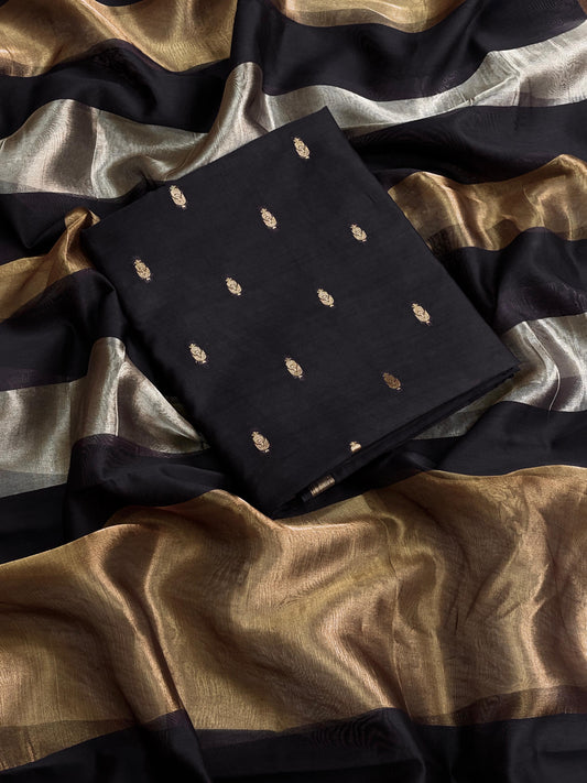 Black Chanderi Silk Suit