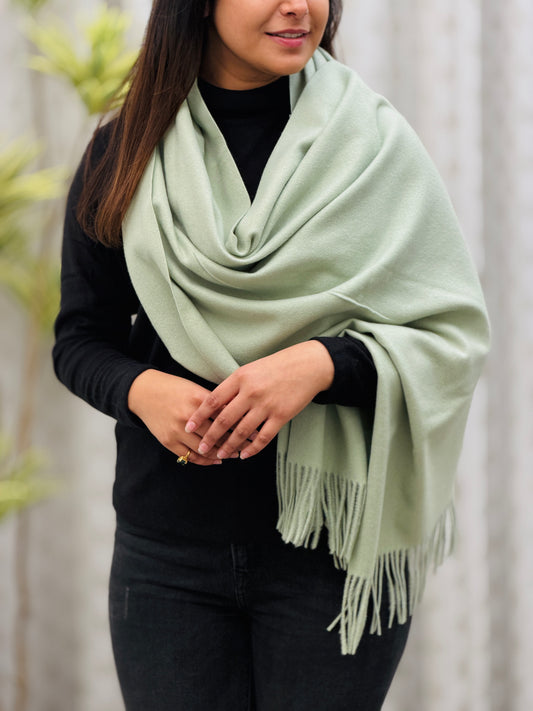 Sage Cashmere Wool Stole