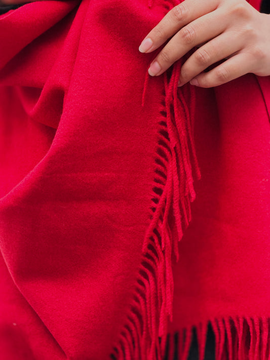 Red Cashmere Wool Stole