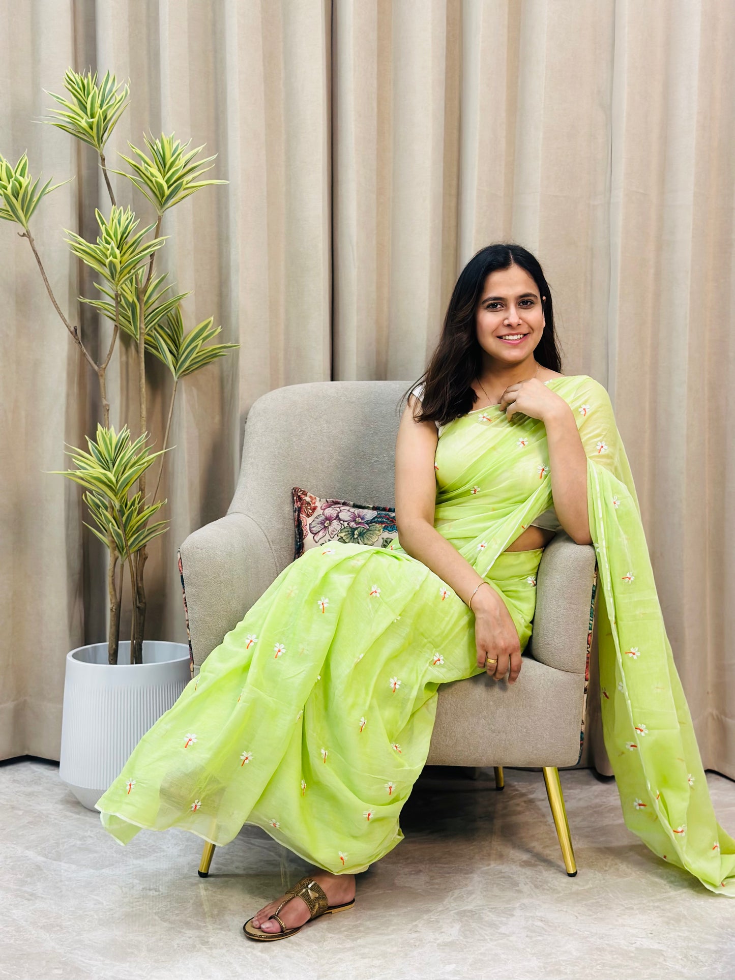 Green Har Singar Mul Cotton Saree
