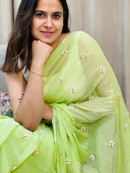 Green Har Singar Mul Cotton Saree