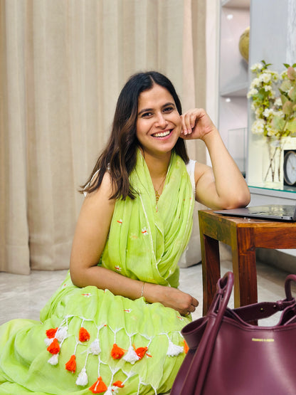 Green Har Singar Mul Cotton Saree
