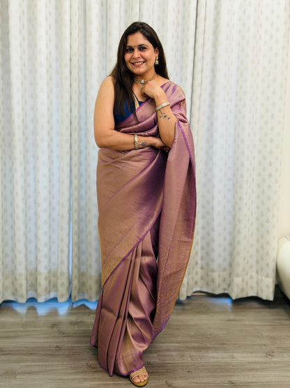 Lilac Banarasi Soft Silk