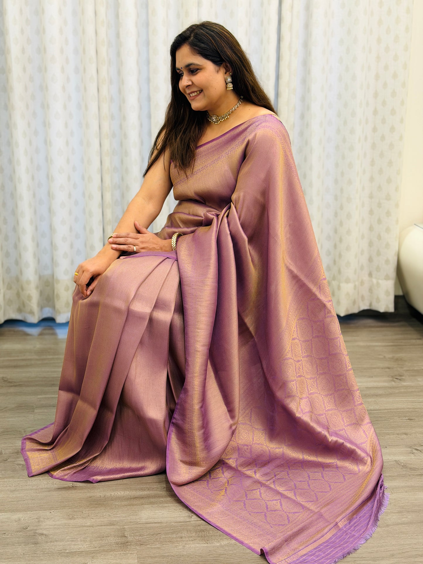 Lilac Banarasi Soft Silk