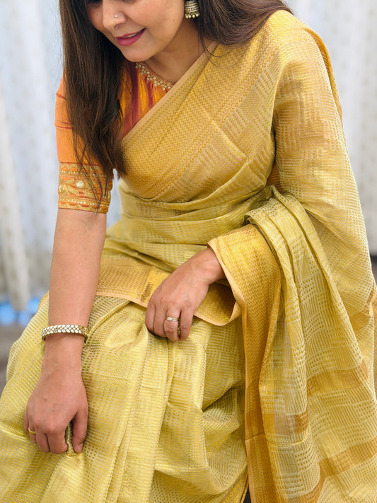 Pastel Green Modal Tissue Saree