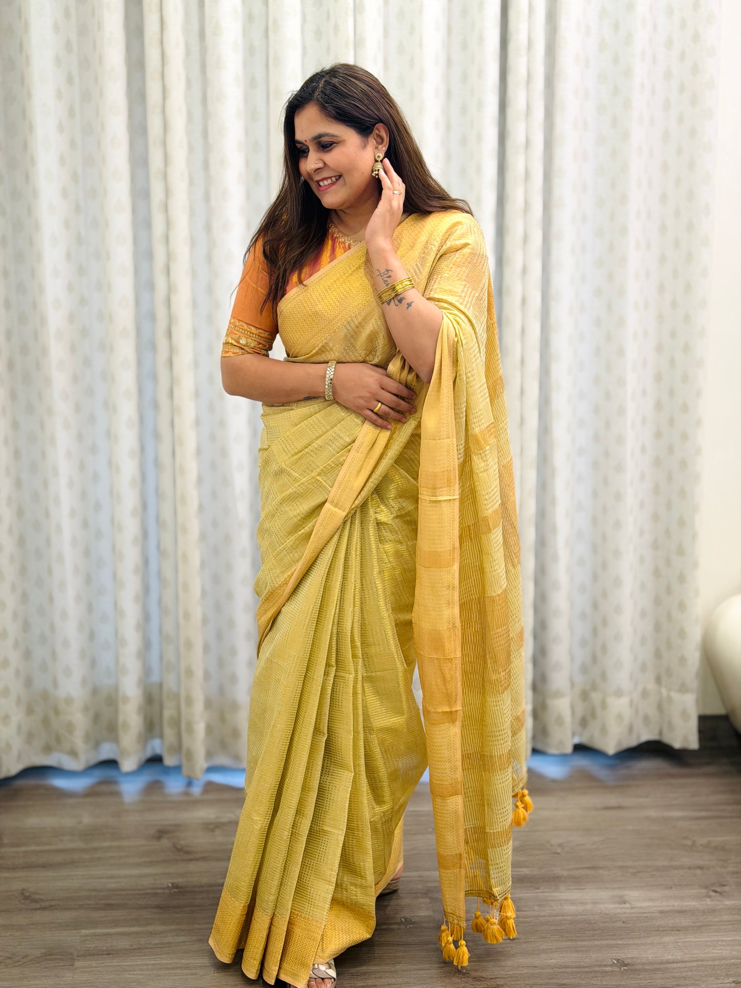 Pastel Green Modal Tissue Saree