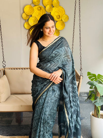 Graphite Shibori Saree