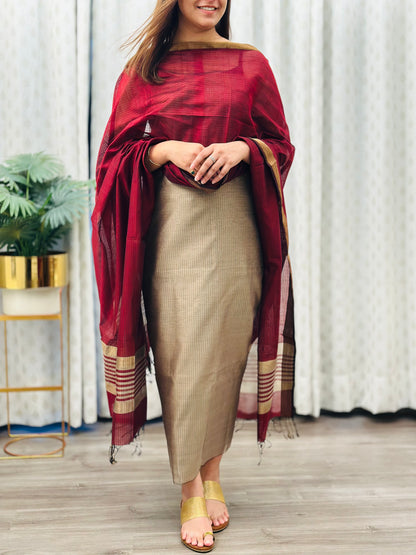 Noor Beige- Maheshwari Suit