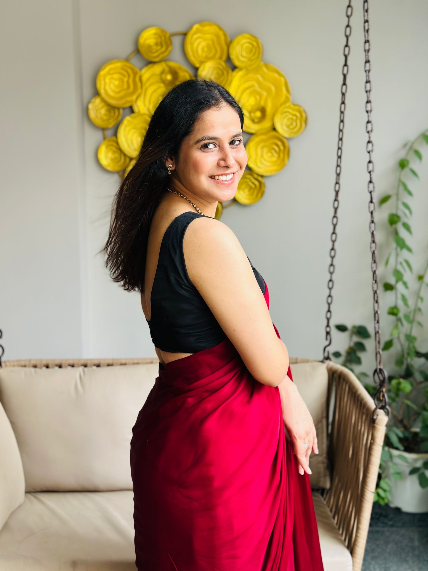 Maroon Modal Silk Saree