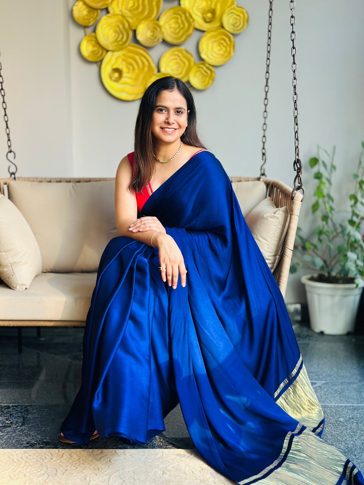 Blue Modal Silk Saree