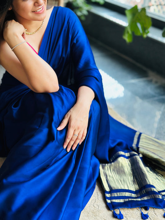 Blue Modal Silk Saree