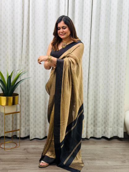 Antique Gold Tissue Saree