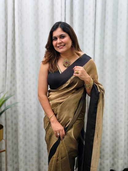 Antique Gold Tissue Saree