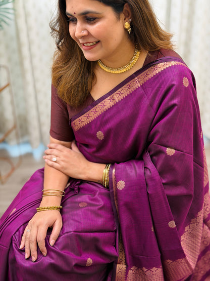 Purple Mercerised Maheshwari
