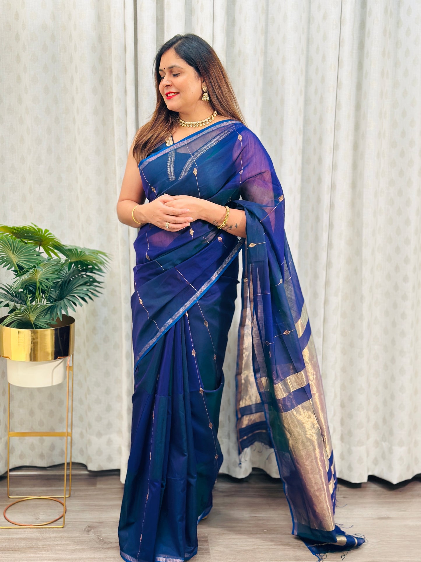 Purple  Maheshwari Saree