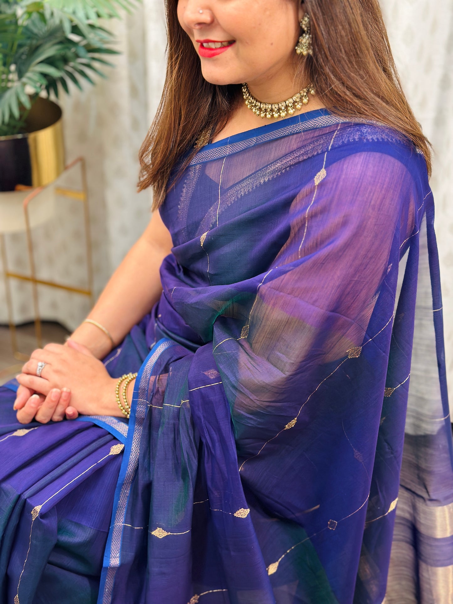 Purple  Maheshwari Saree