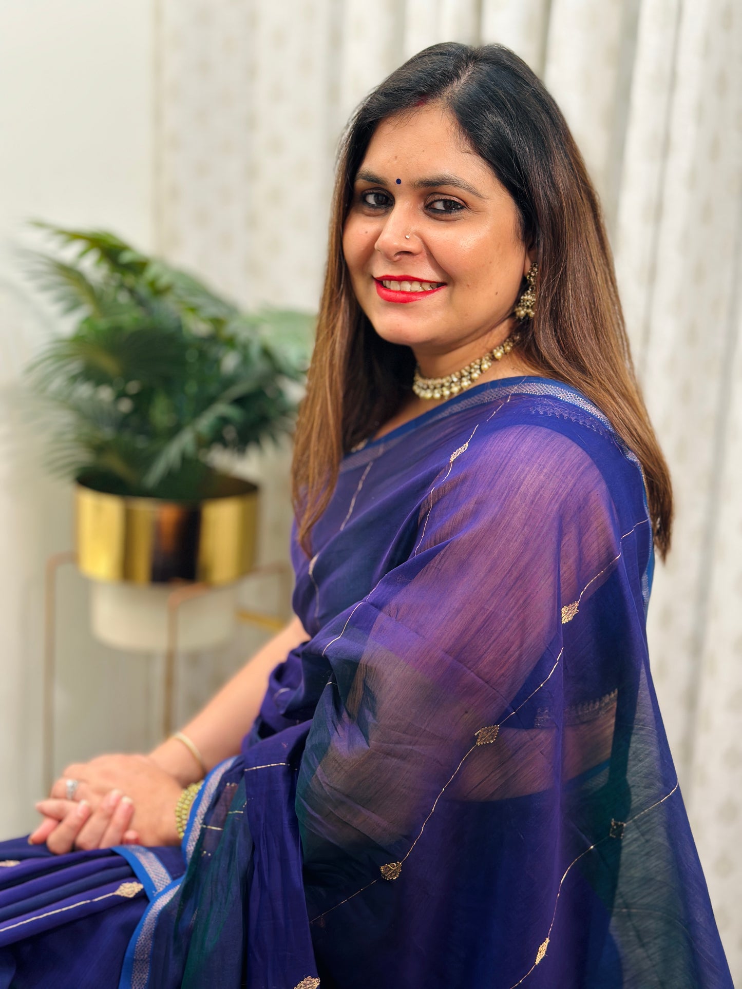 Purple  Maheshwari Saree