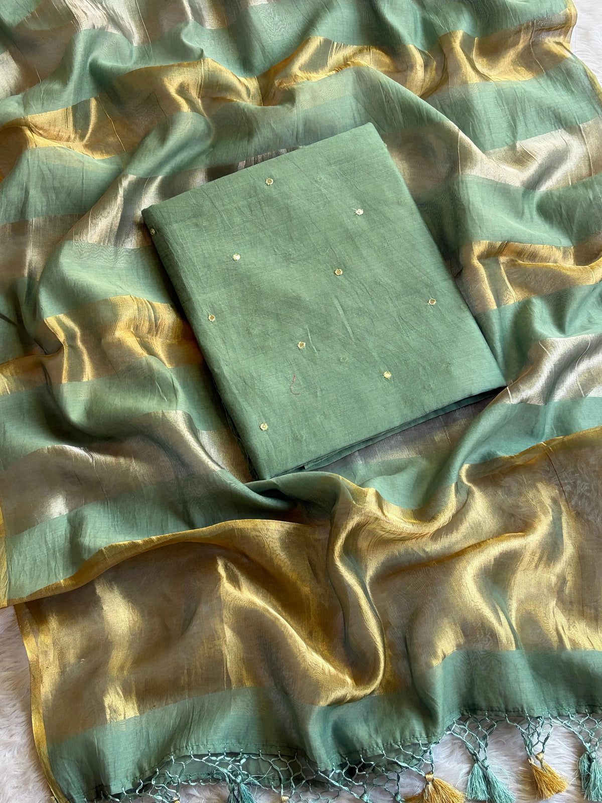 Aqua Mul Chanderi Suit