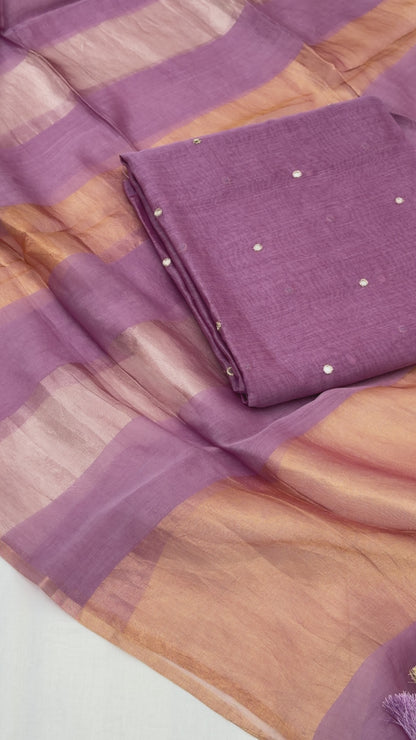 Mauve Mul Chanderi Suit