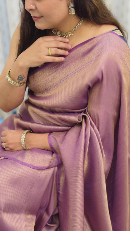 Lilac Banarasi Soft Silk